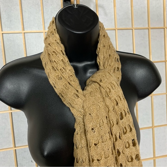 Fraas Lightweight Tan Crocheted Scarf - Picture 5 of 11
